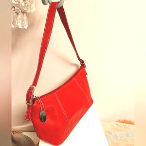 Tignanello Genuine Red Leather Shoulder Bag